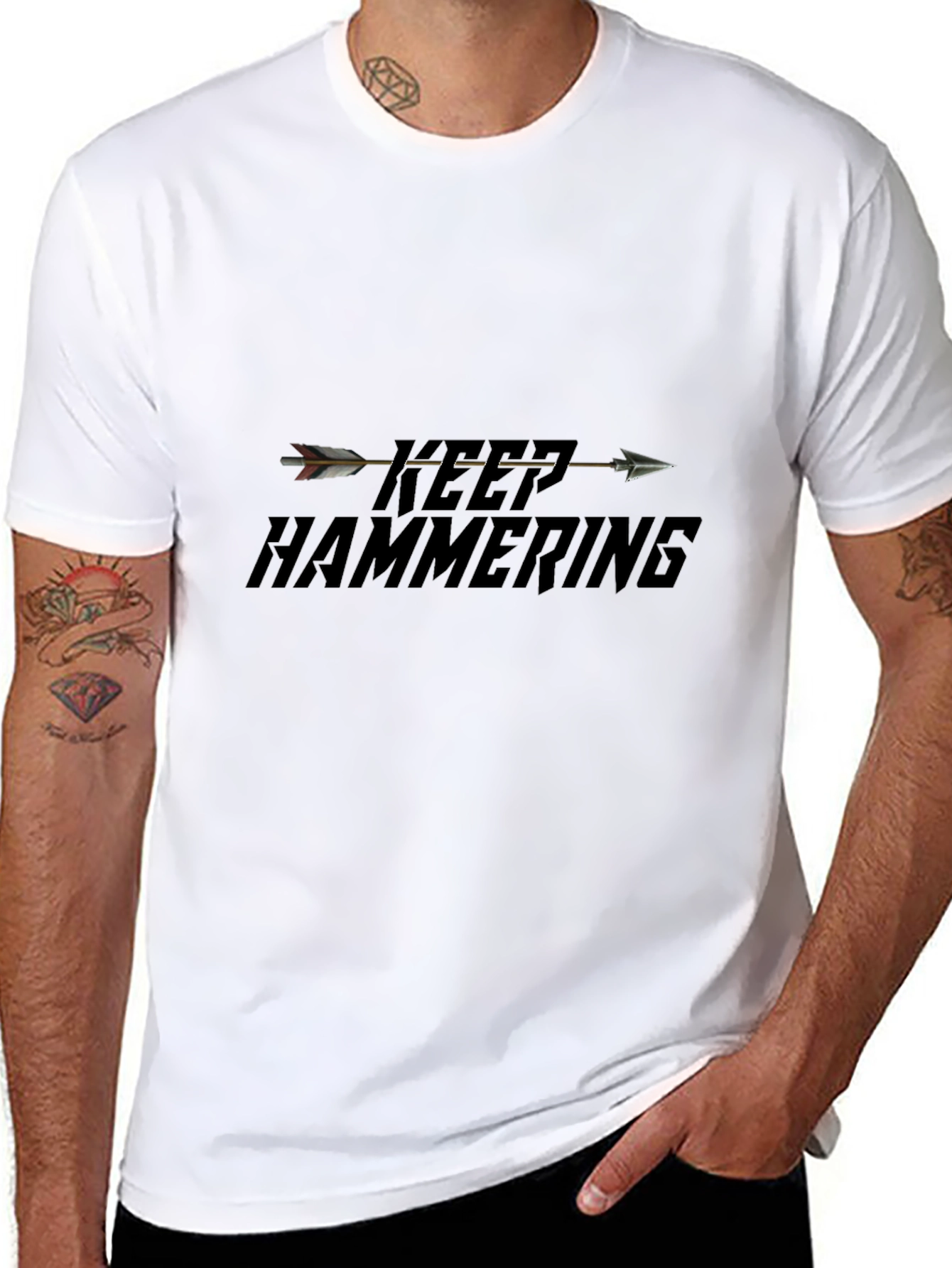 Keep Hammering Arrow T-Shirt - Black