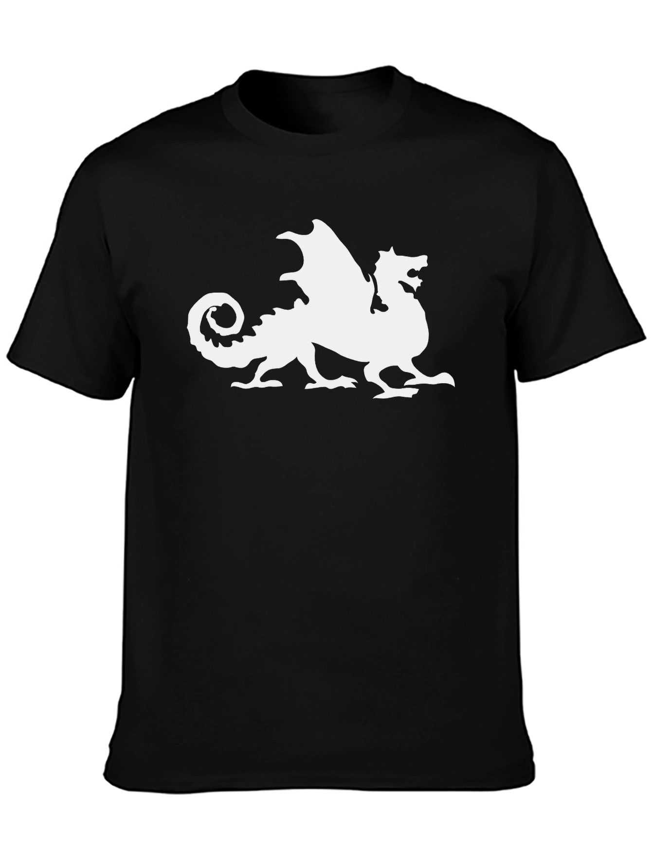 Dragon Graphic Tee - Black Cotton Blend T-Shirt