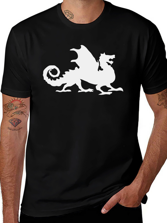 Dragon Graphic Tee - Black Cotton Blend T-Shirt