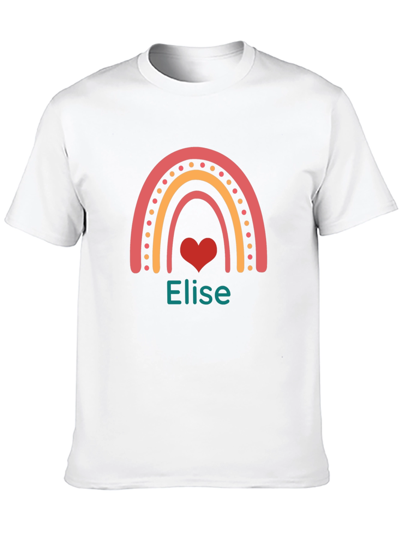 Personalized Rainbow Heart T-Shirt