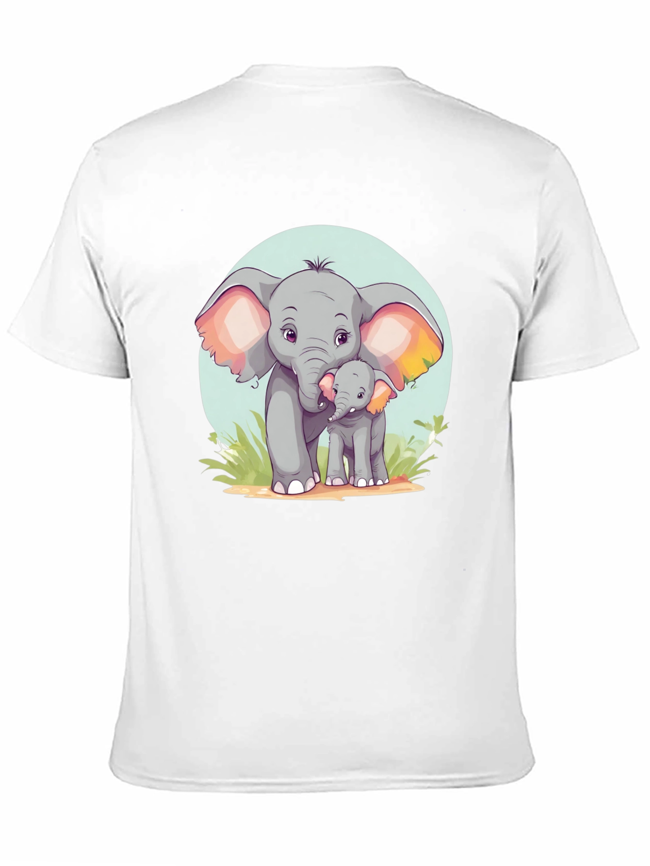 Cute Elephant Family Graphic Tee - Unisex Black T-Shirt