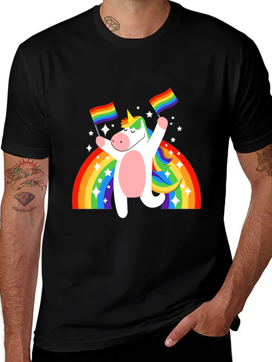 Unicorn Pride T-Shirt - Rainbow & Flags