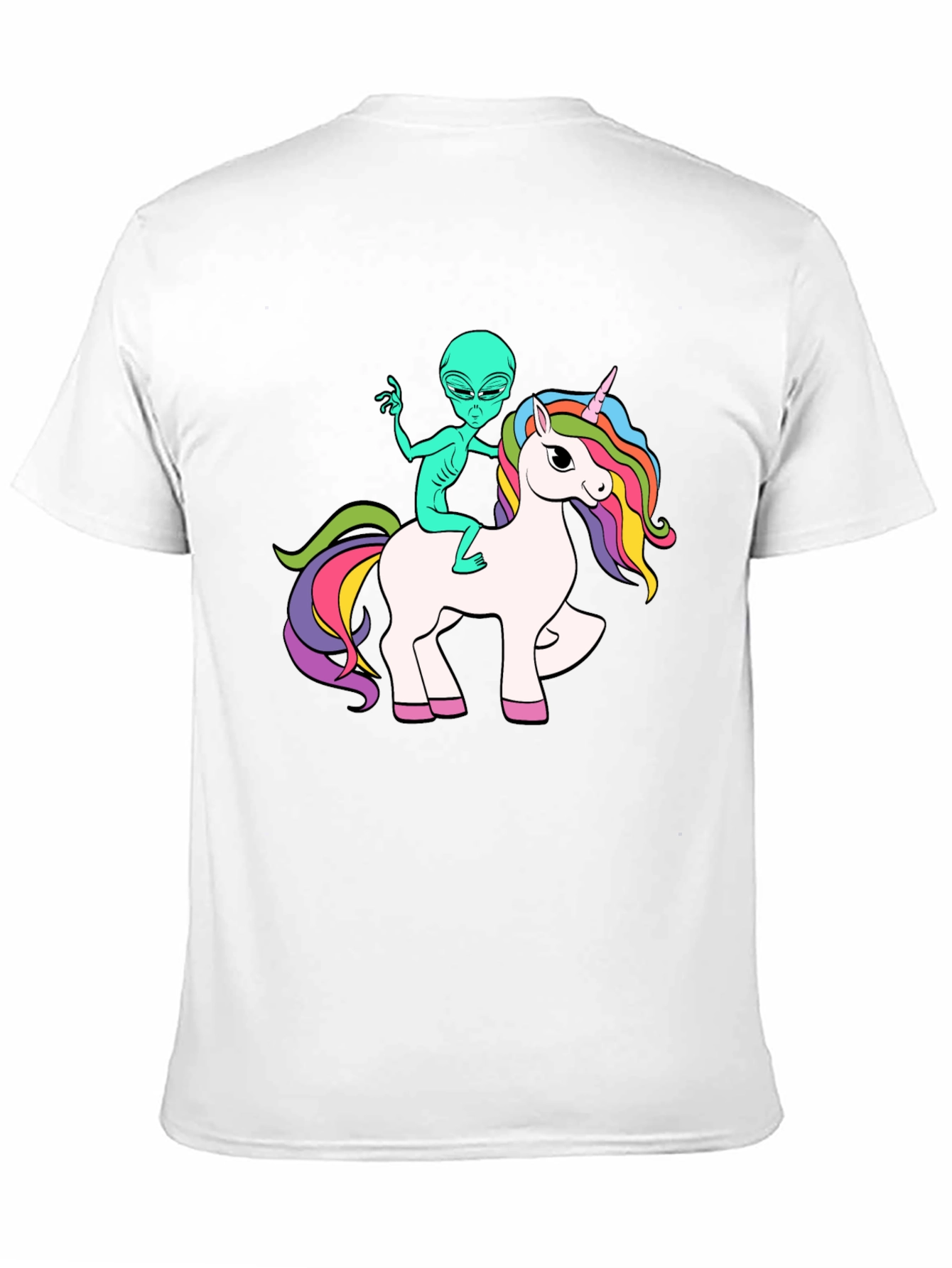Alien Riding Unicorn Graphic T-Shirt