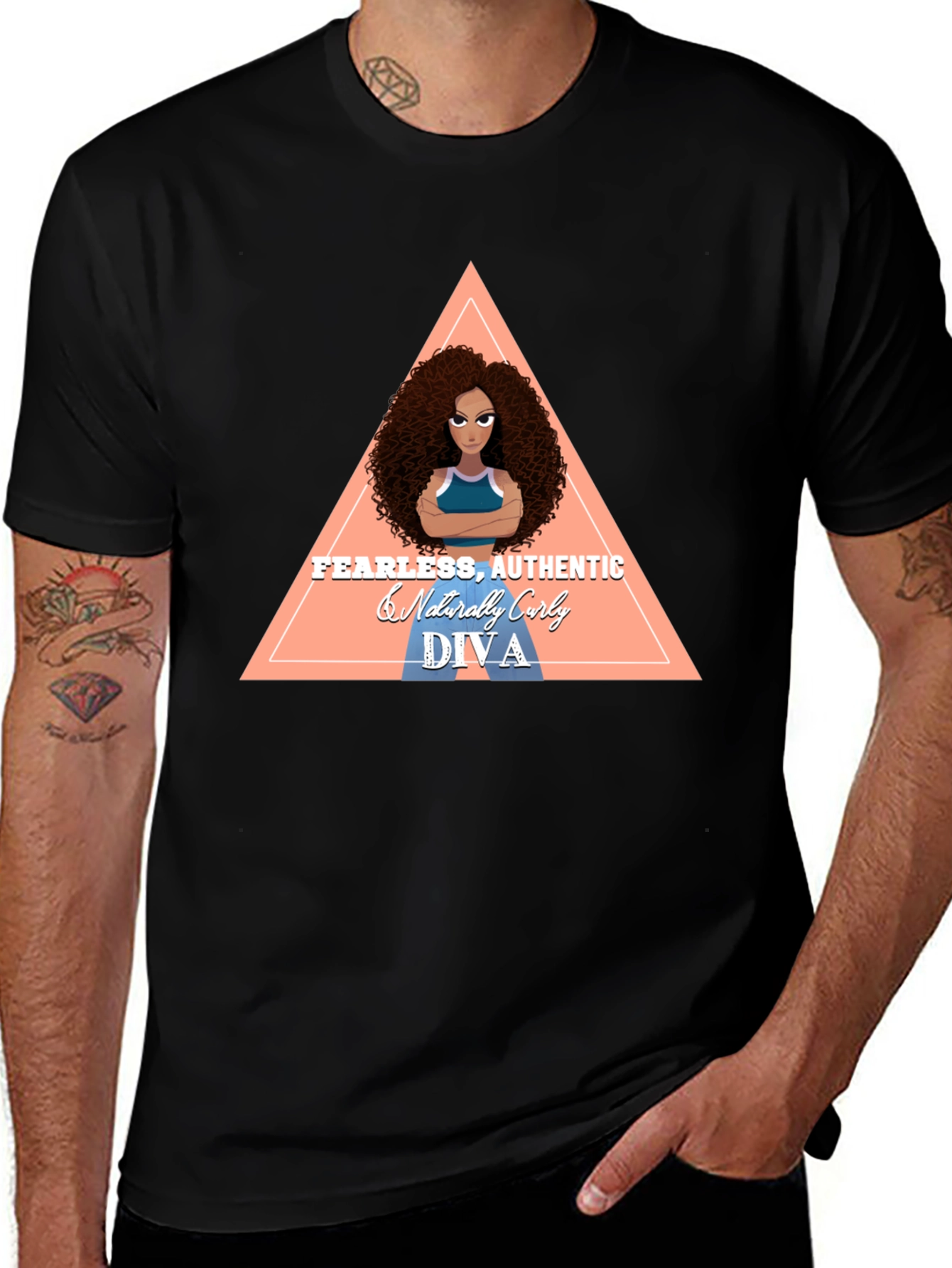 Fearless Authentic Curly Diva Graphic T-Shirt