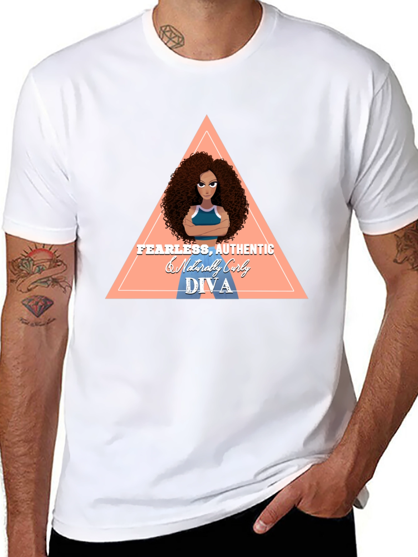 Fearless Authentic Curly Diva Graphic T-Shirt