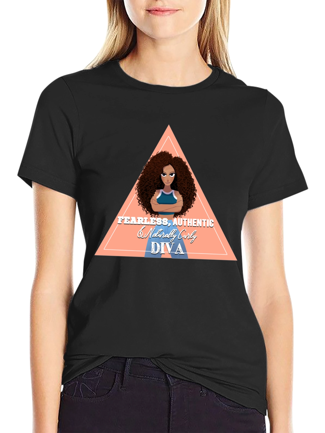 Fearless Authentic Curly Diva Graphic T-Shirt
