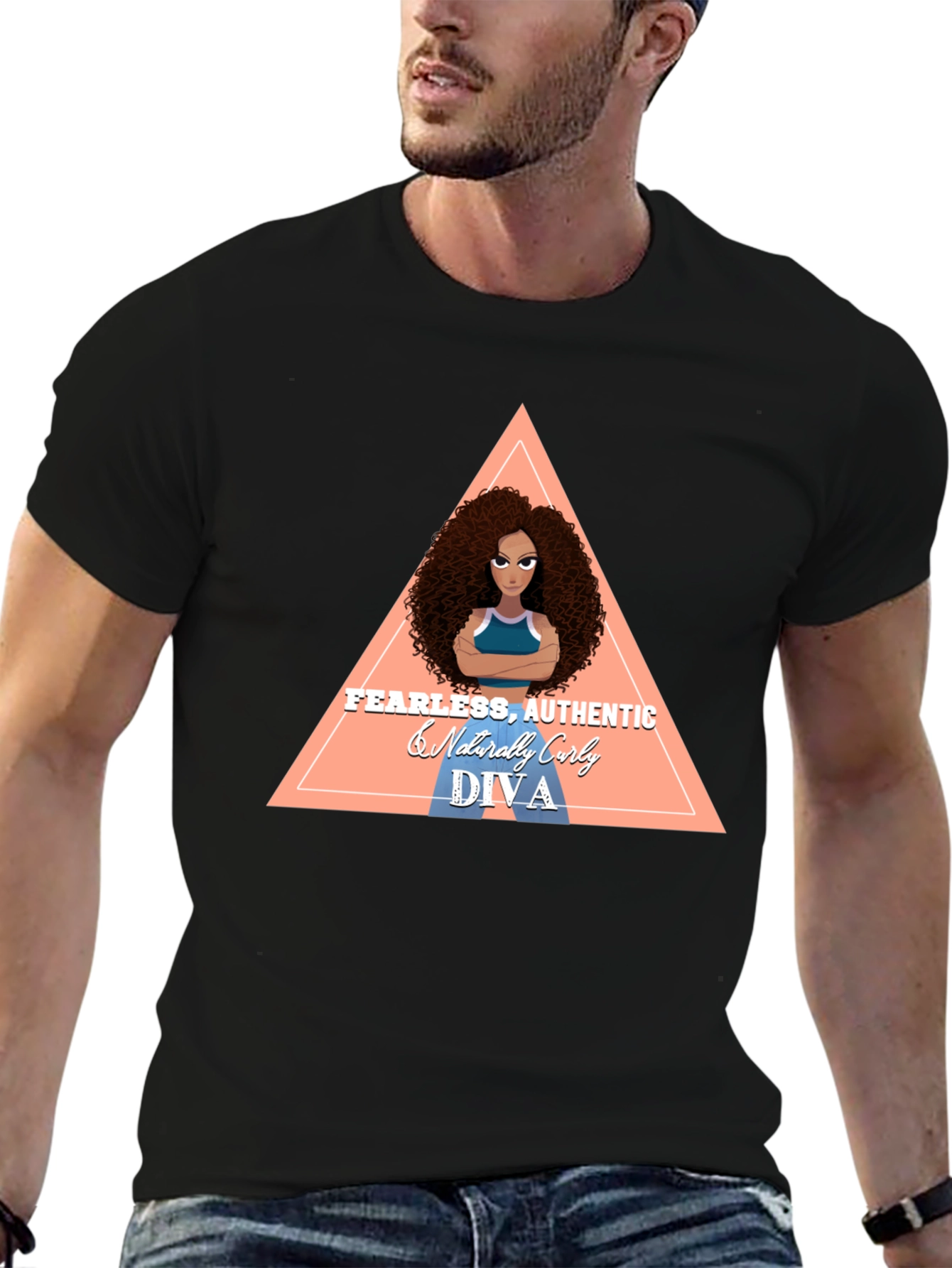 Fearless Authentic Curly Diva Graphic T-Shirt