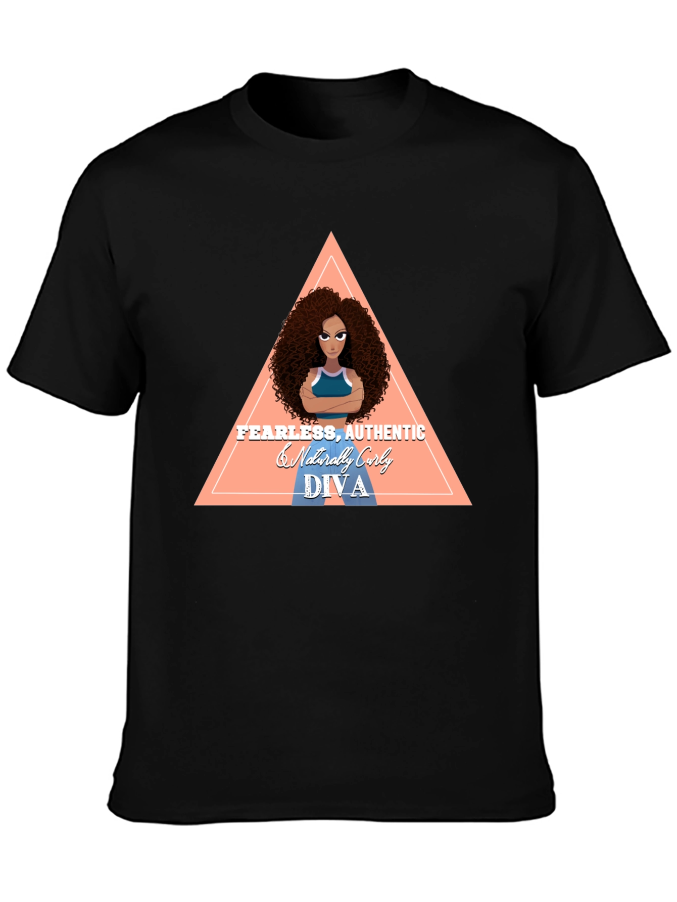 Fearless Authentic Curly Diva Graphic T-Shirt