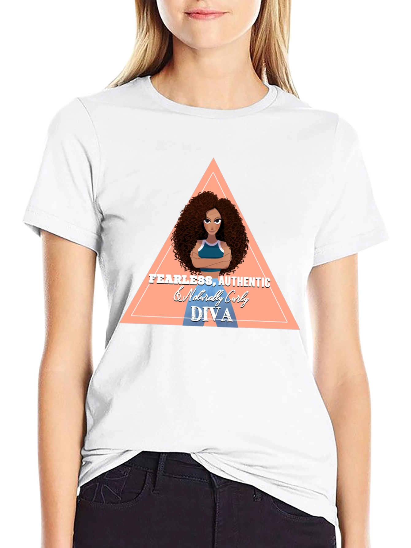 Fearless Authentic Curly Diva Graphic T-Shirt
