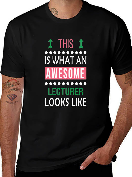 Awesome Lecturer Graphic Tee - Black Casual Shirt