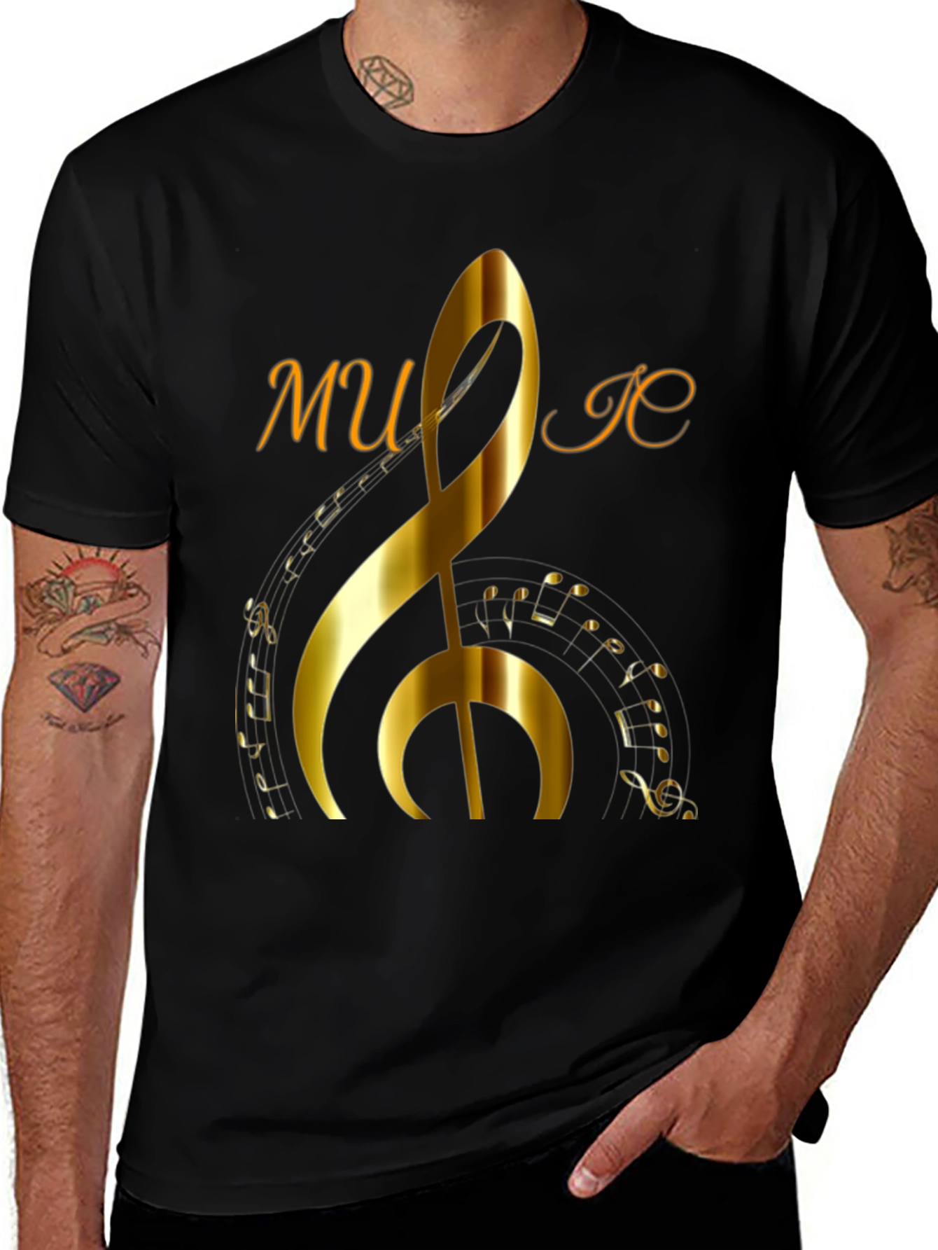Music Note Graphic Print T-Shirt