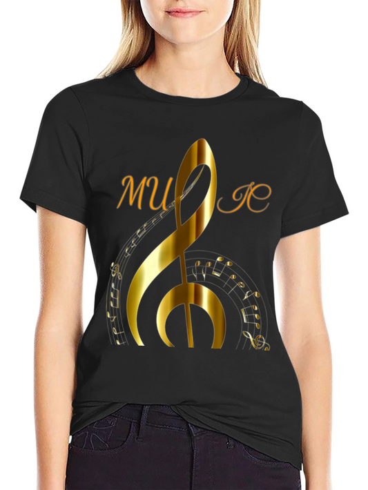 Music Note Graphic Print T-Shirt