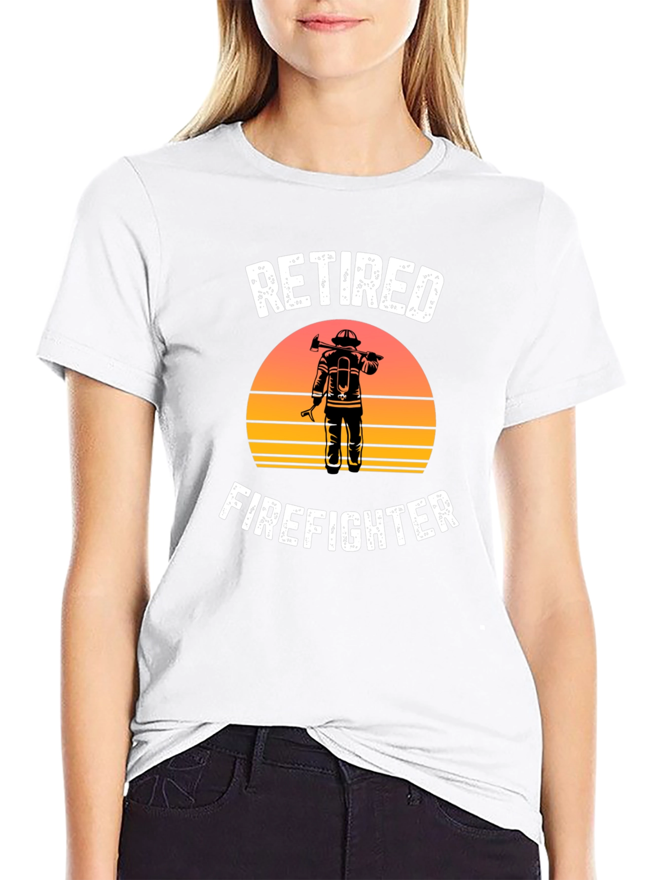 Retired Firefighter Graphic T-Shirt - Black