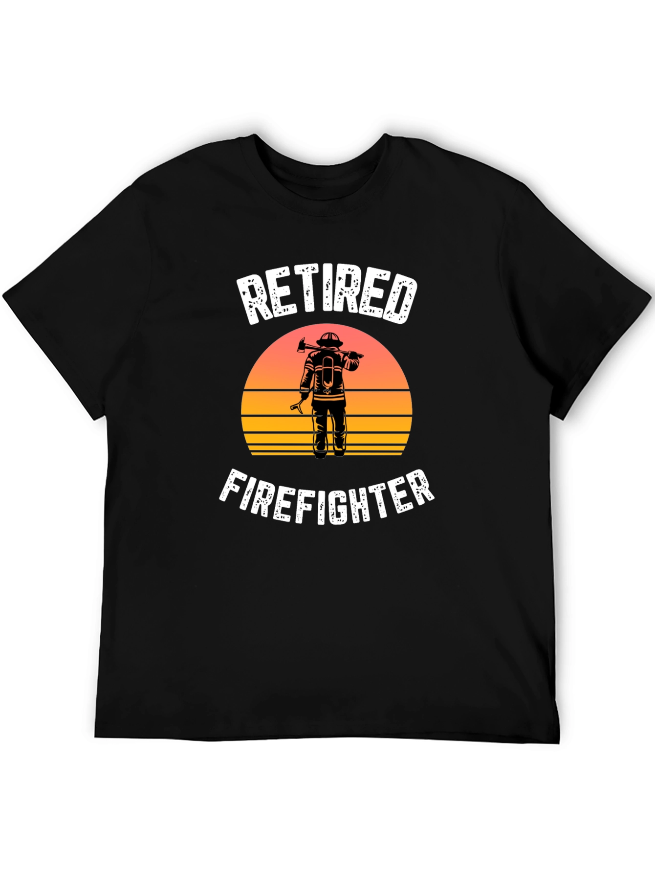 Retired Firefighter Graphic T-Shirt - Black