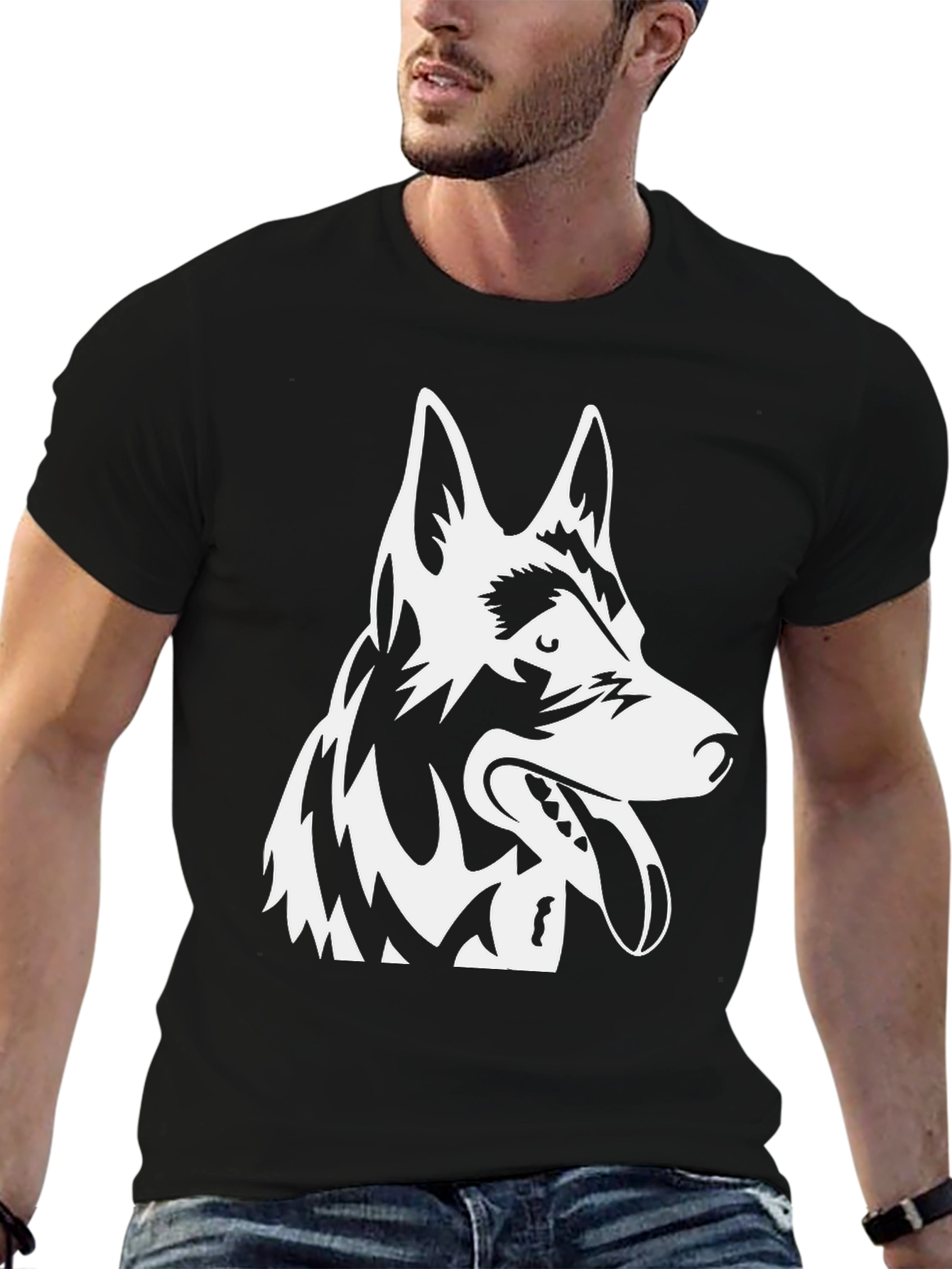 German Shepherd Graphic Tee - Black
