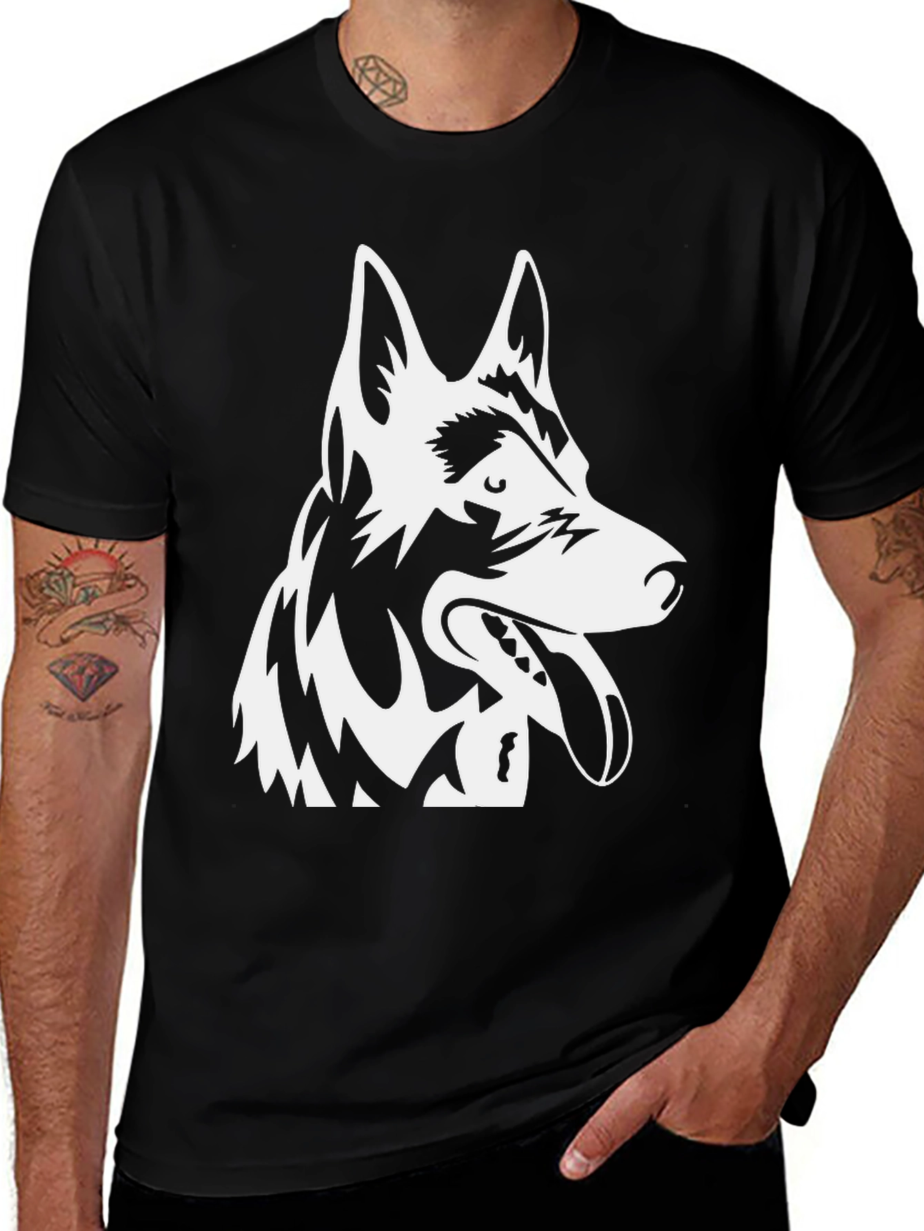 German Shepherd Graphic Tee - Black