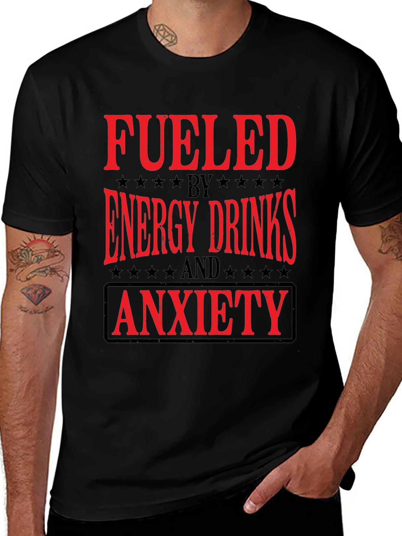 Fueled by Energy Drinks and Anxiety T-Shirt