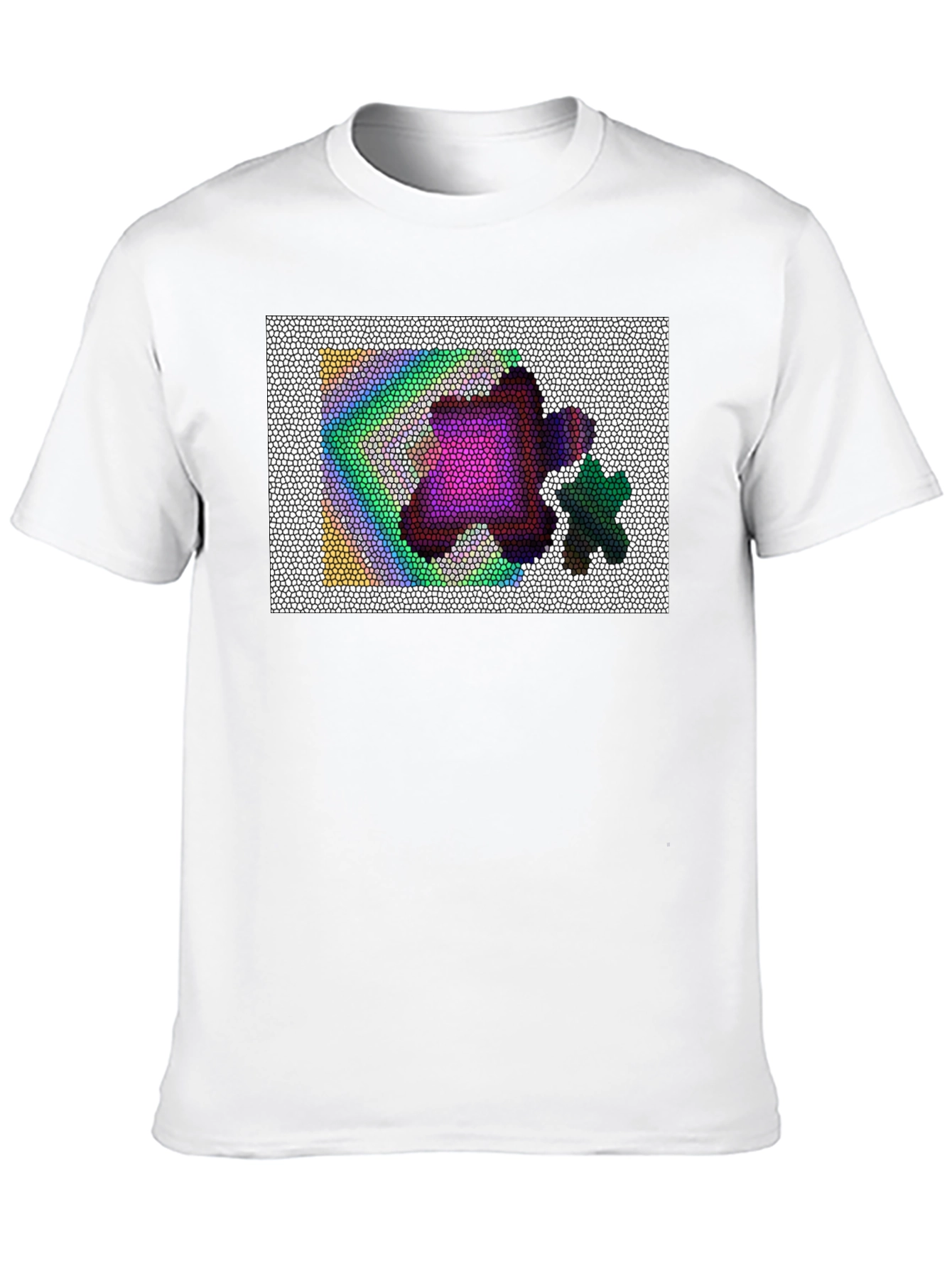 Abstract Mosaic Graphic Black Tee