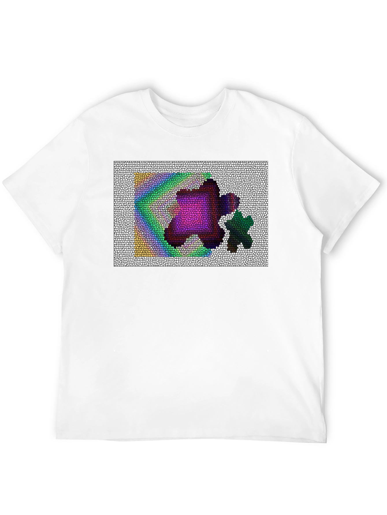 Abstract Mosaic Graphic Black Tee