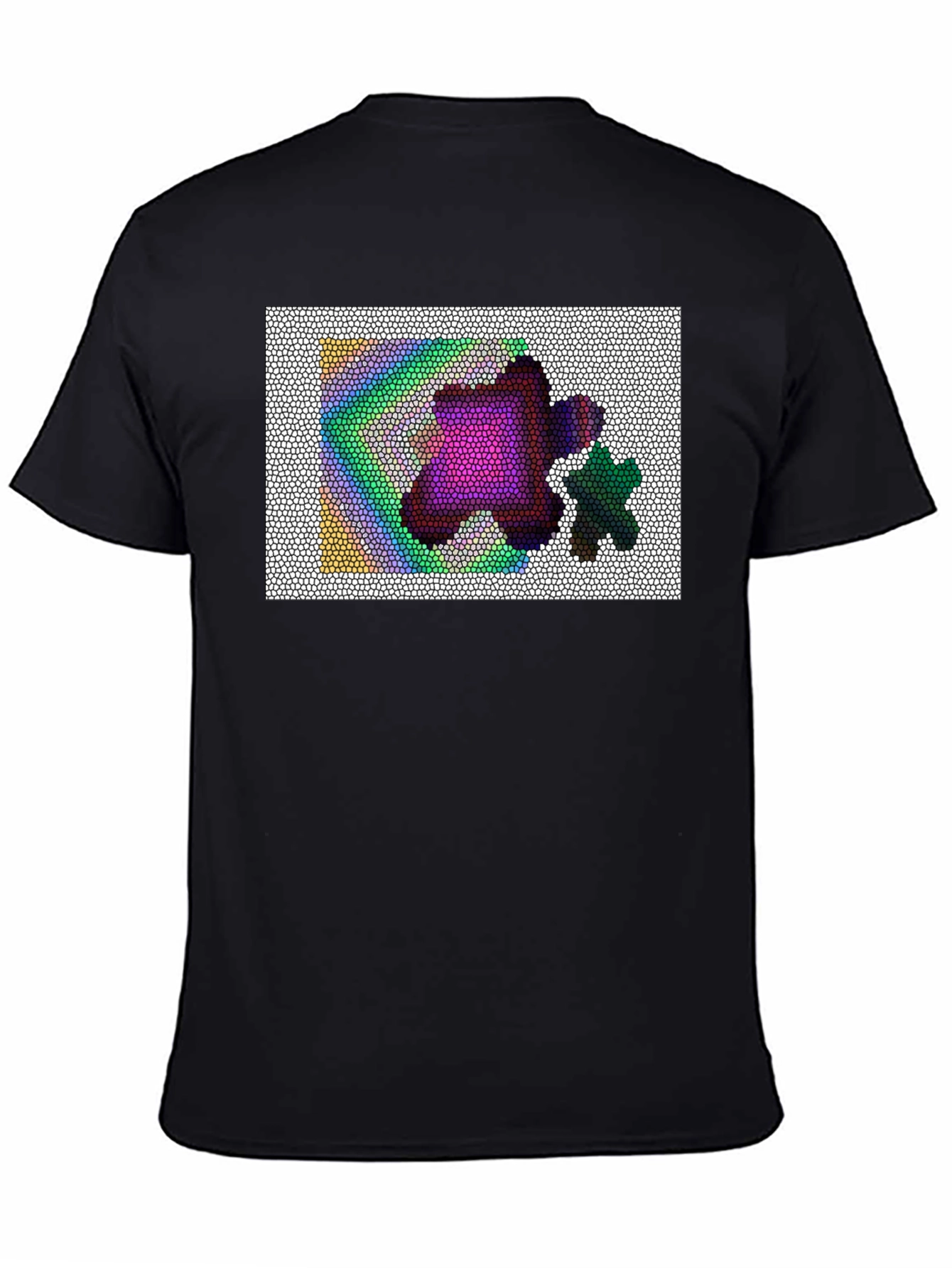 Abstract Mosaic Graphic Black Tee