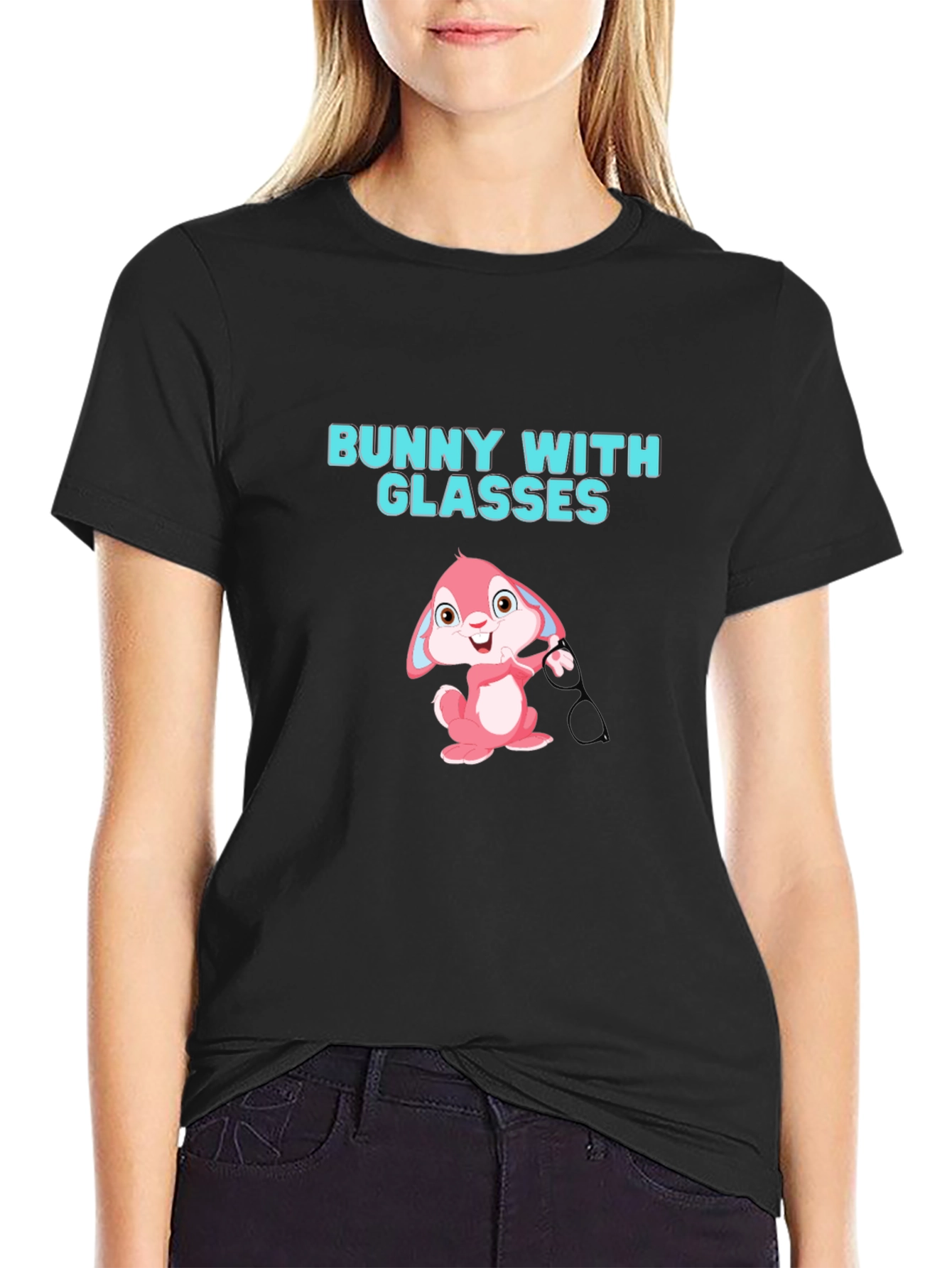 Bunny With Glasses Graphic T-Shirt