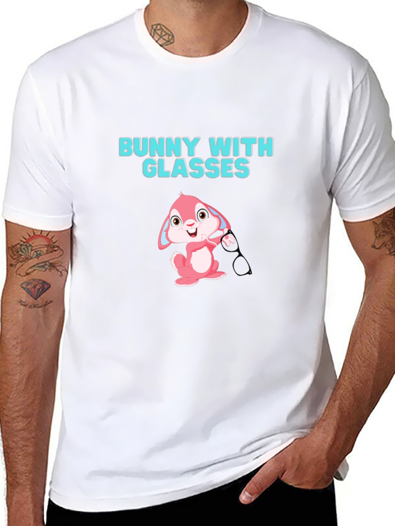 Bunny With Glasses Graphic T-Shirt