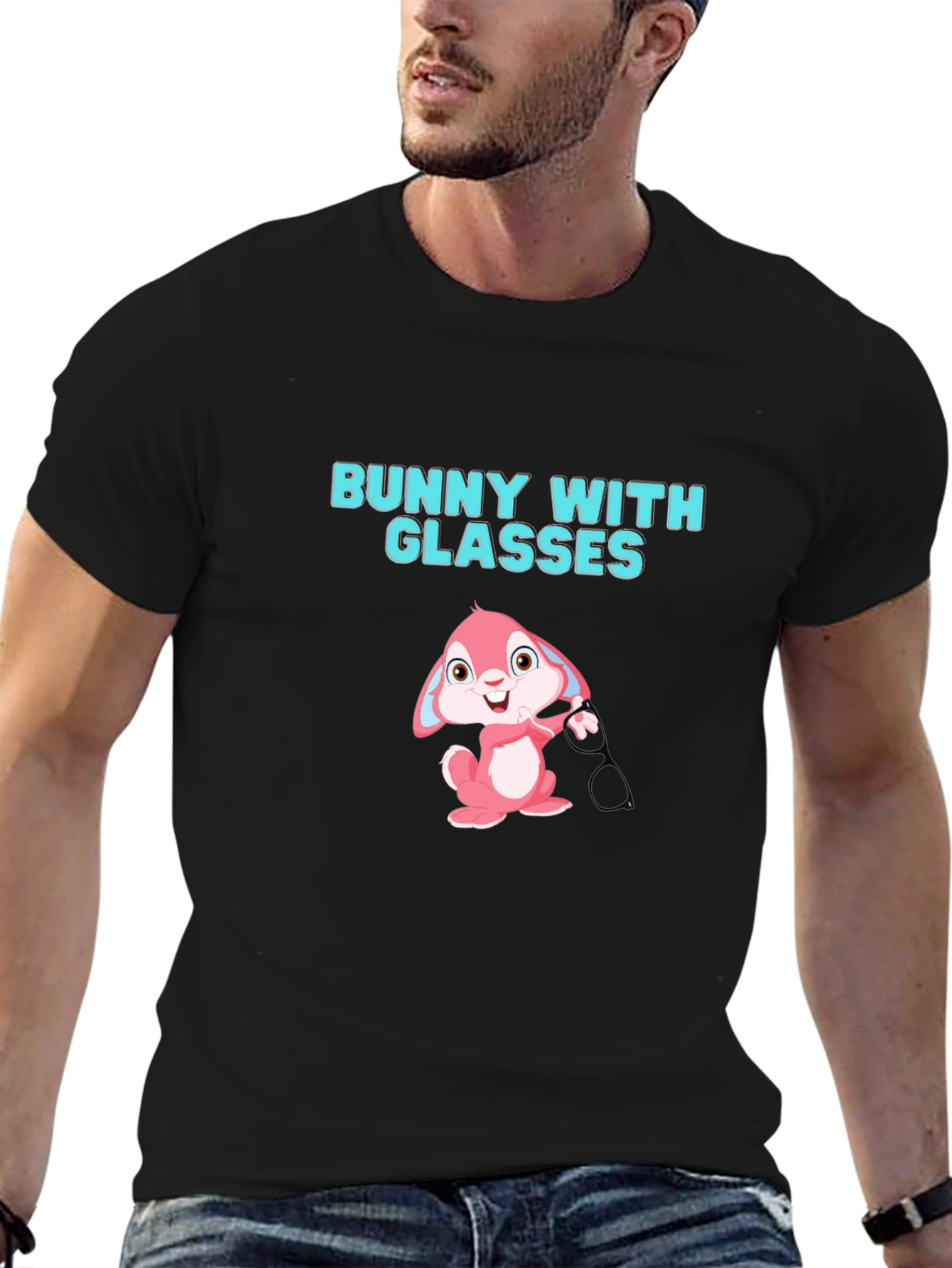 Bunny With Glasses Graphic T-Shirt