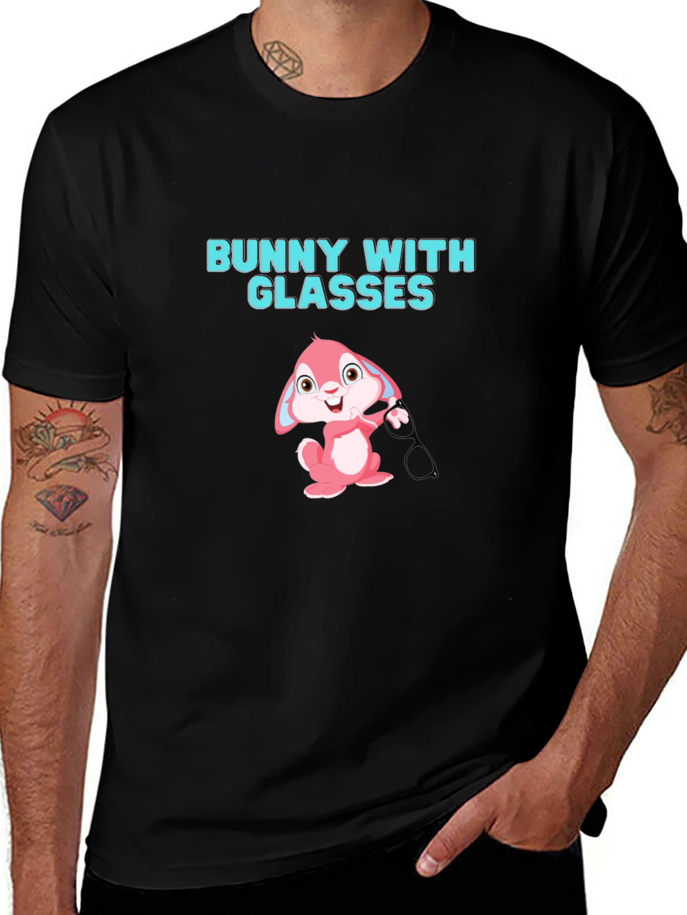 Bunny With Glasses Graphic T-Shirt