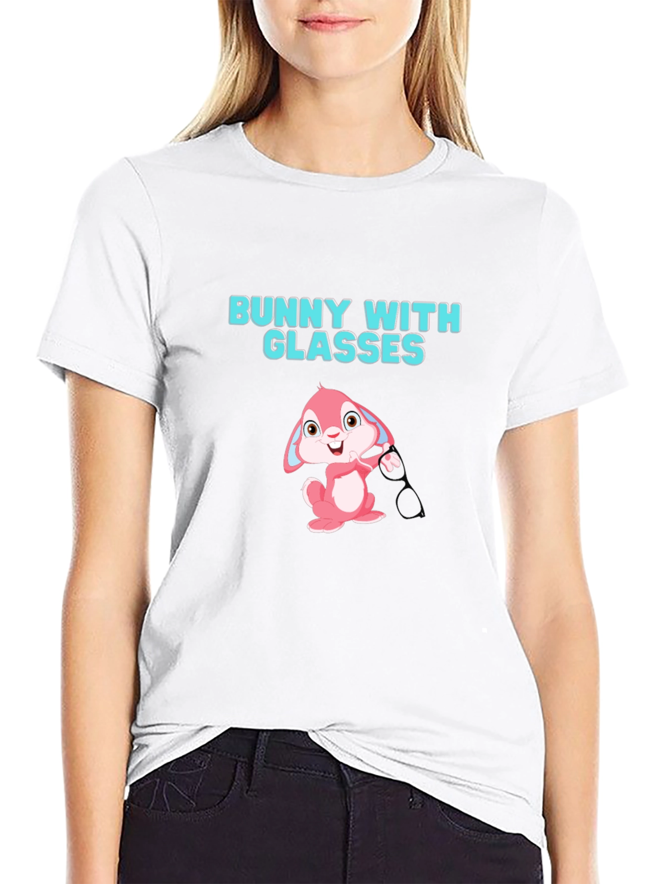 Bunny With Glasses Graphic T-Shirt