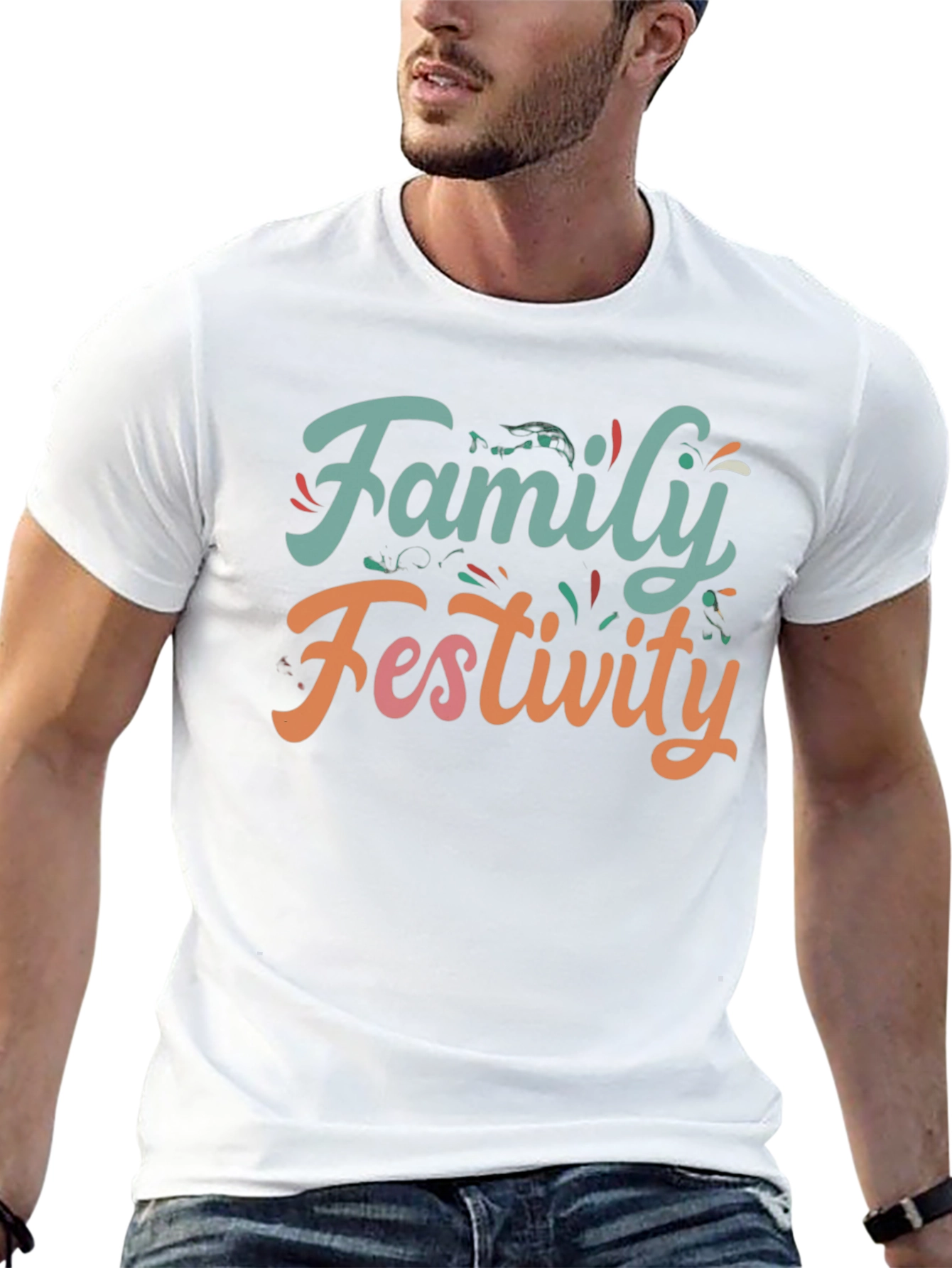 Family Festivity Black Graphic Tee