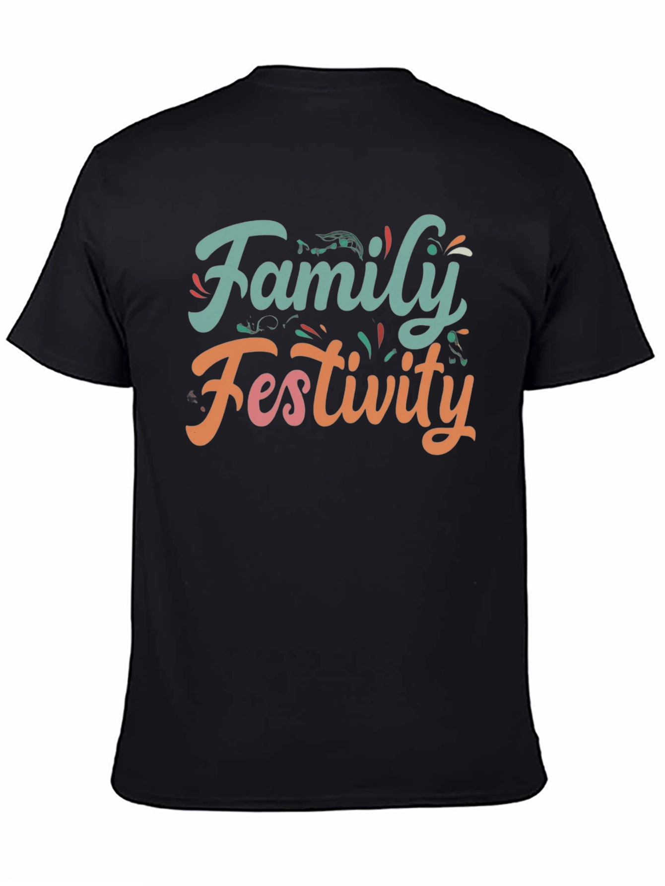 Family Festivity Black Graphic Tee