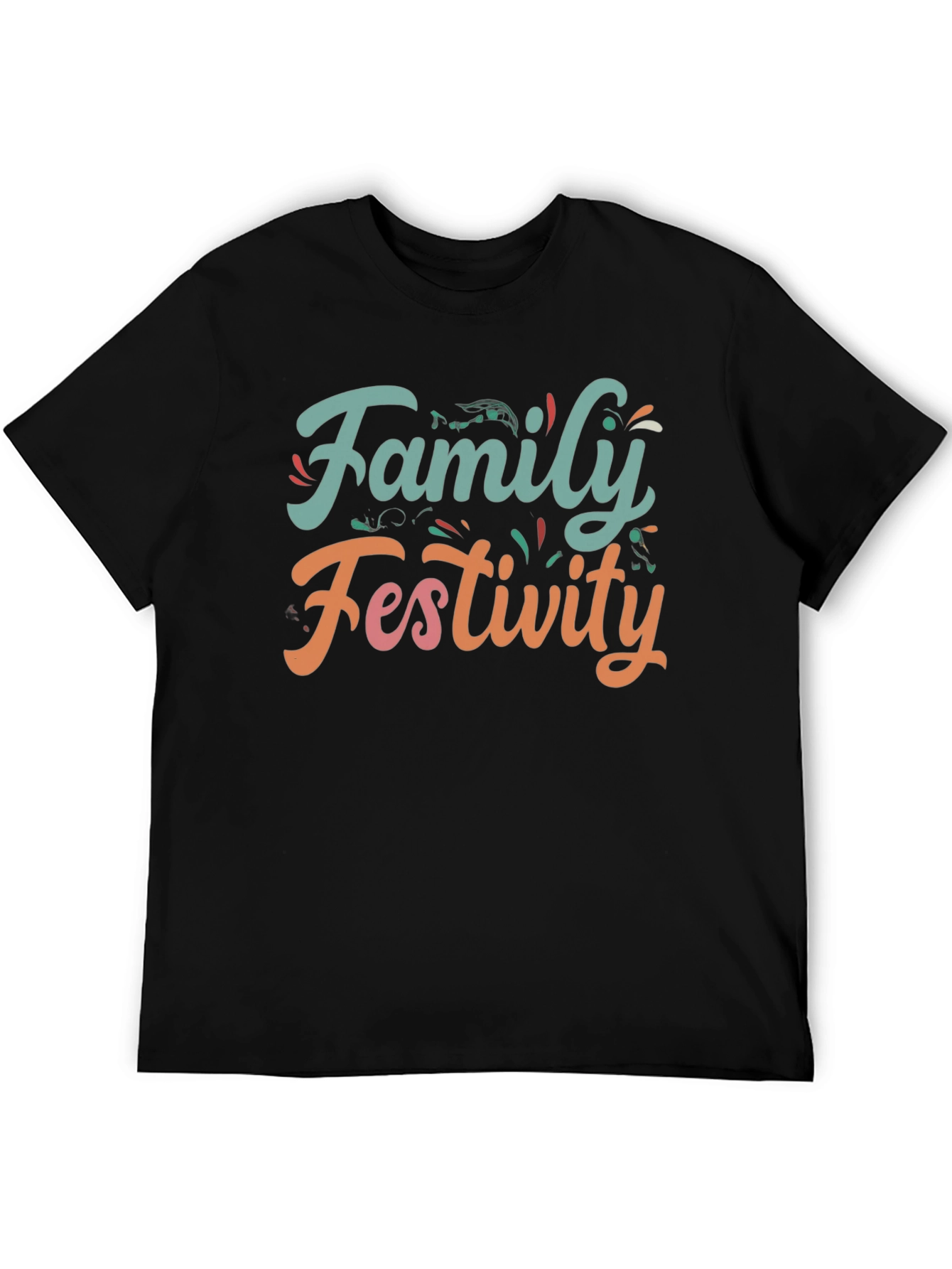 Family Festivity Black Graphic Tee