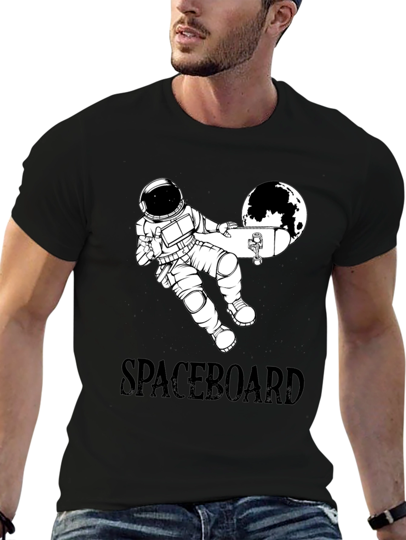 Spaceboard T-Shirt - Astronaut Skateboard Design