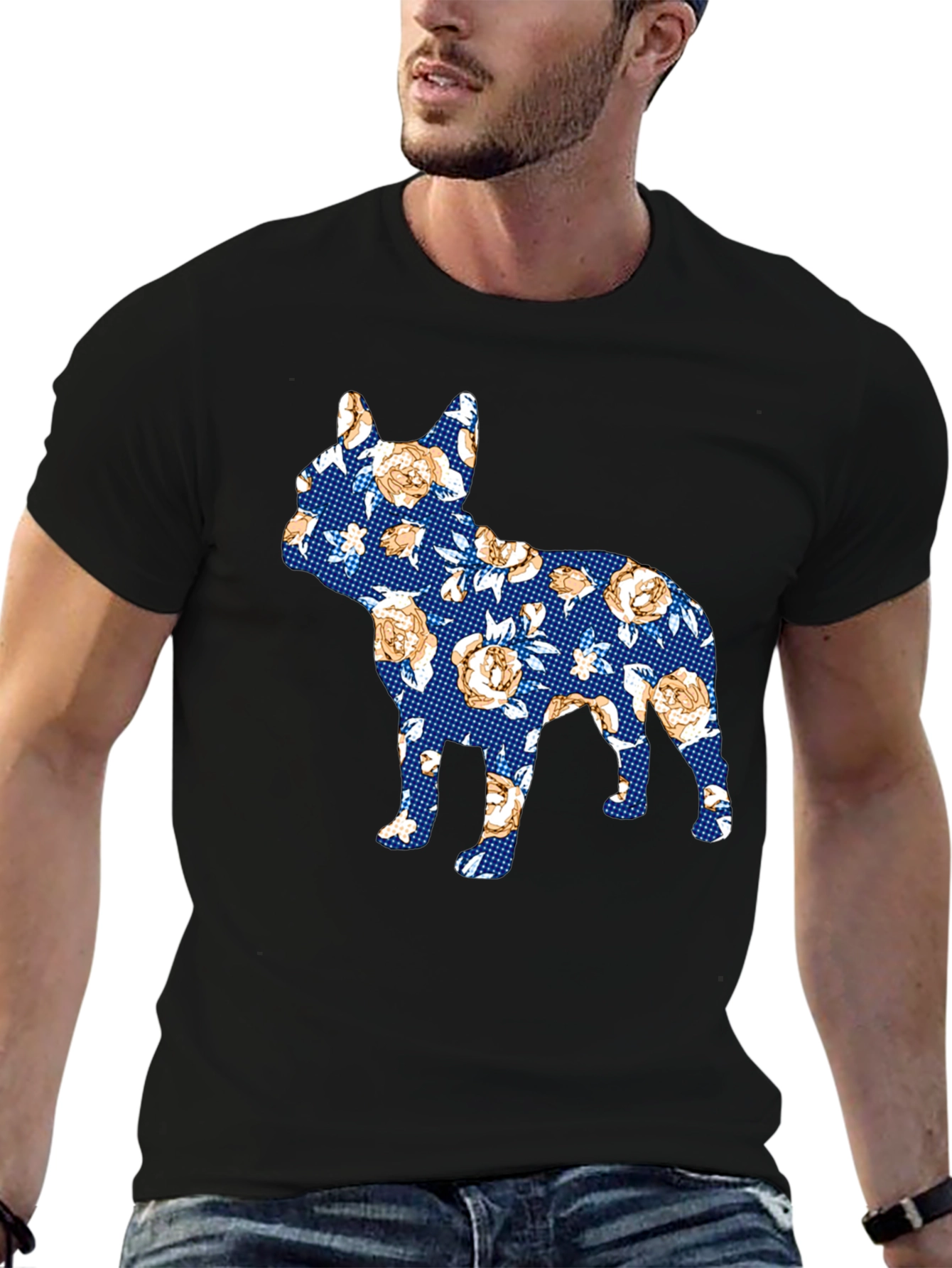 Floral Dog Print T-Shirt