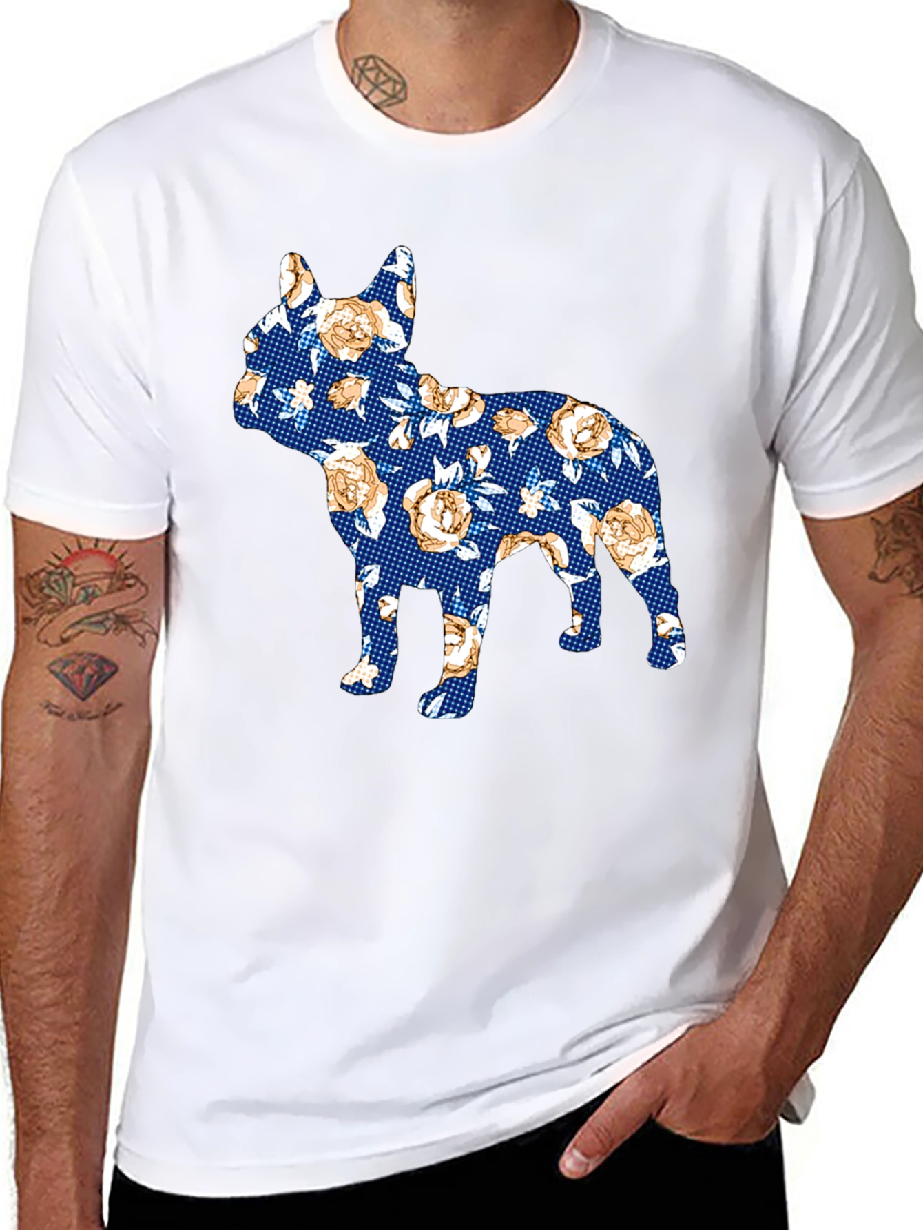 Floral Dog Print T-Shirt