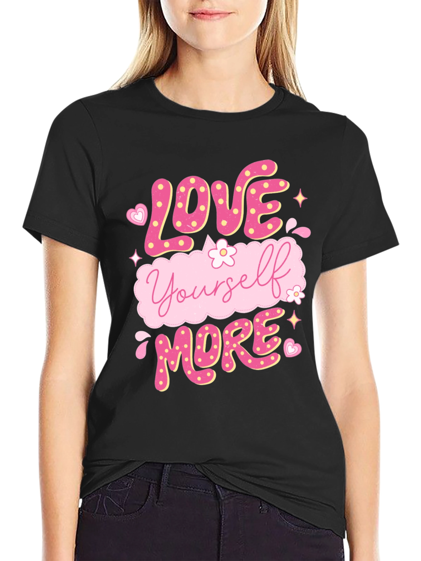 Love Yourself More Graphic Tee - Black