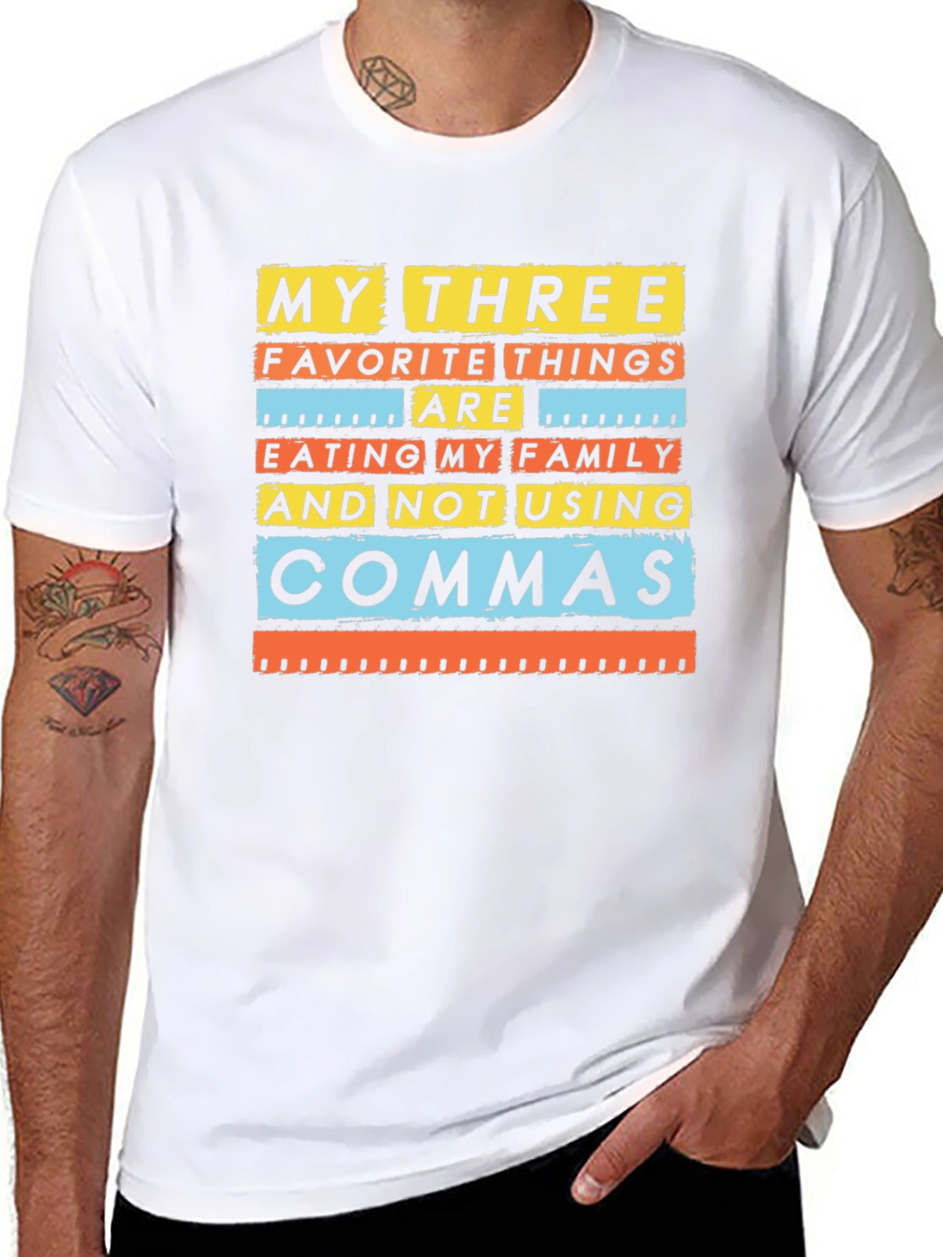 Funny Grammar T-Shirt: My Three Favorite Things