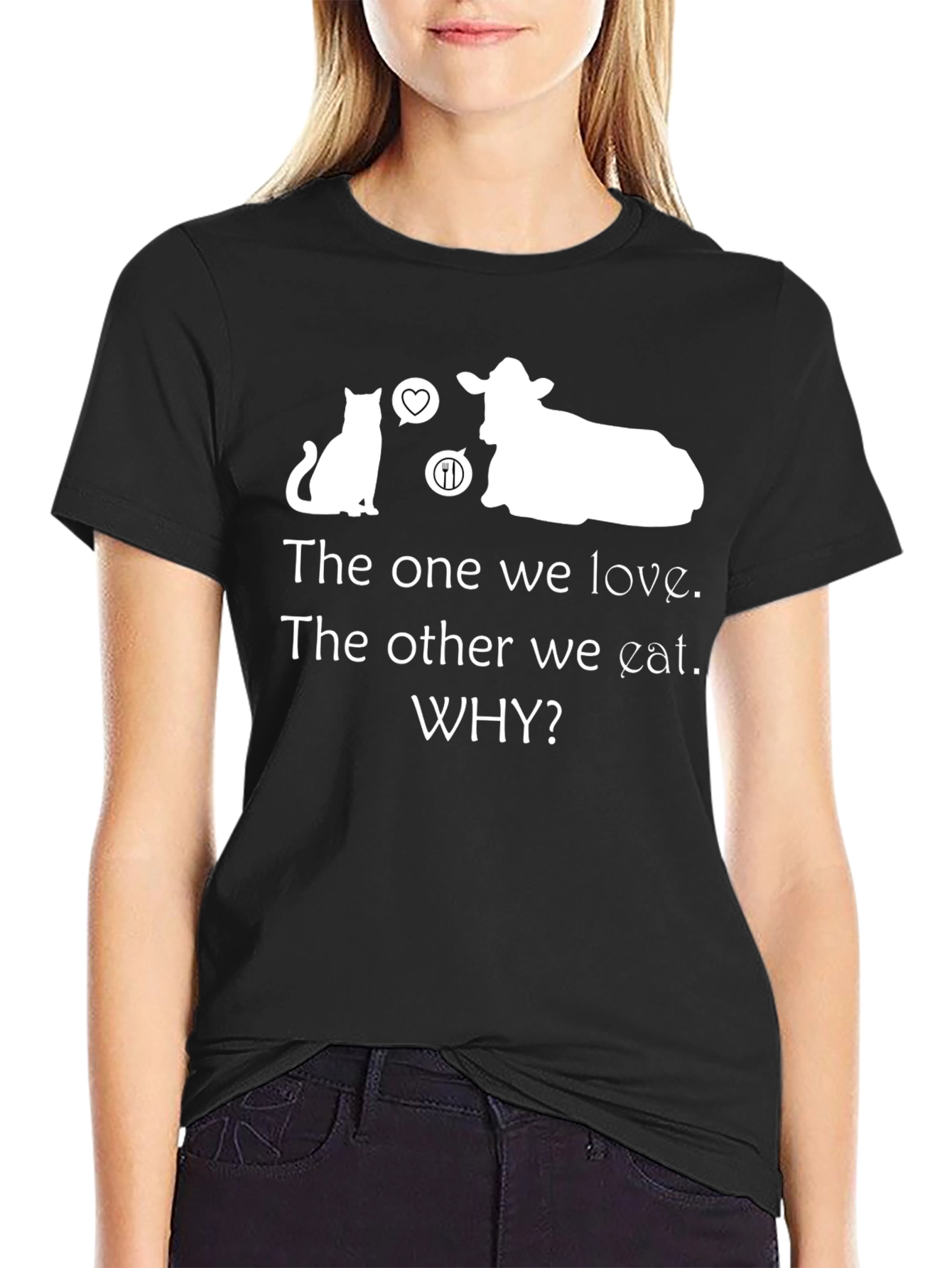Vegan T-Shirt: Love Cats Not Cows