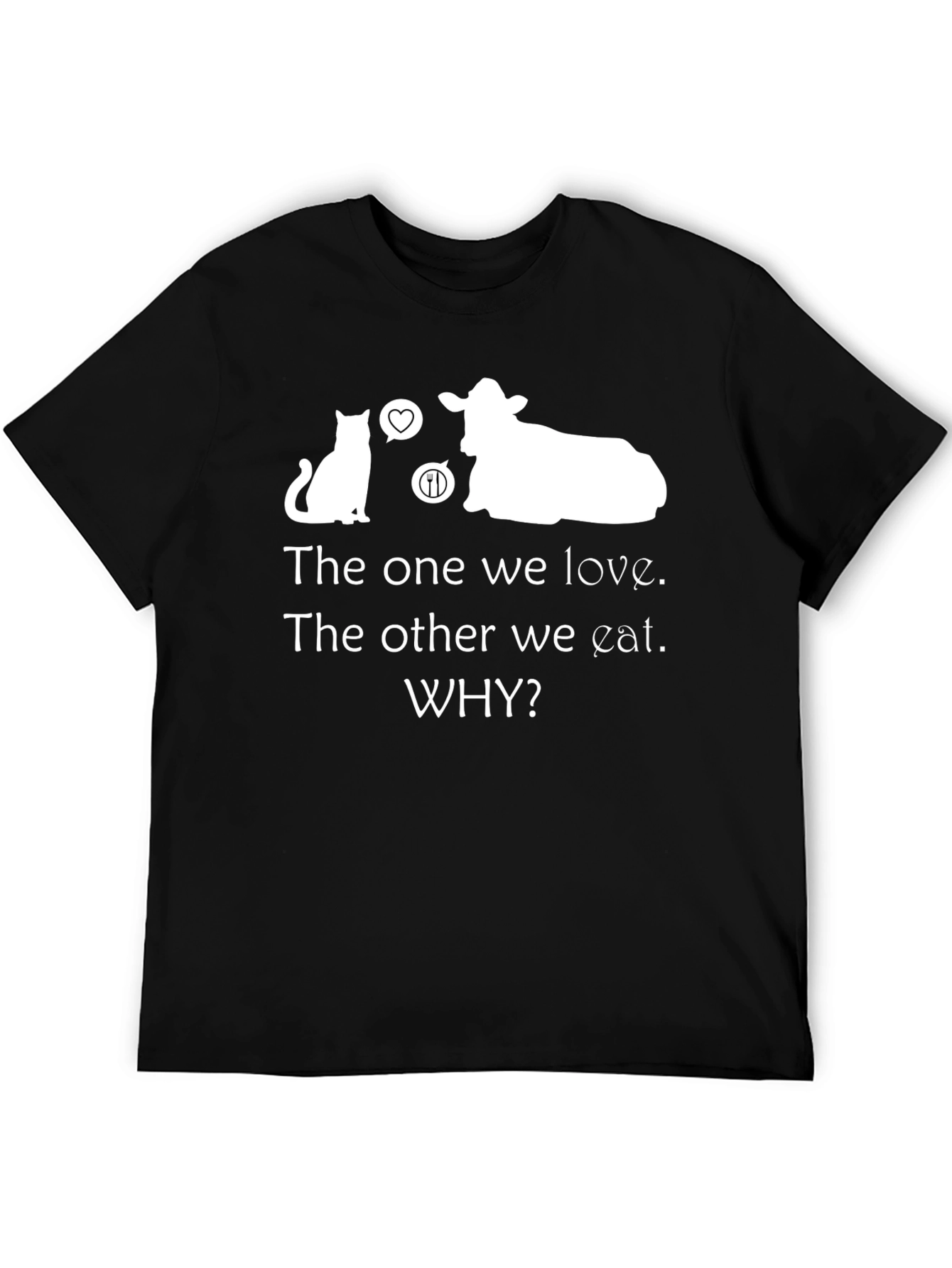 Vegan T-Shirt: Love Cats Not Cows