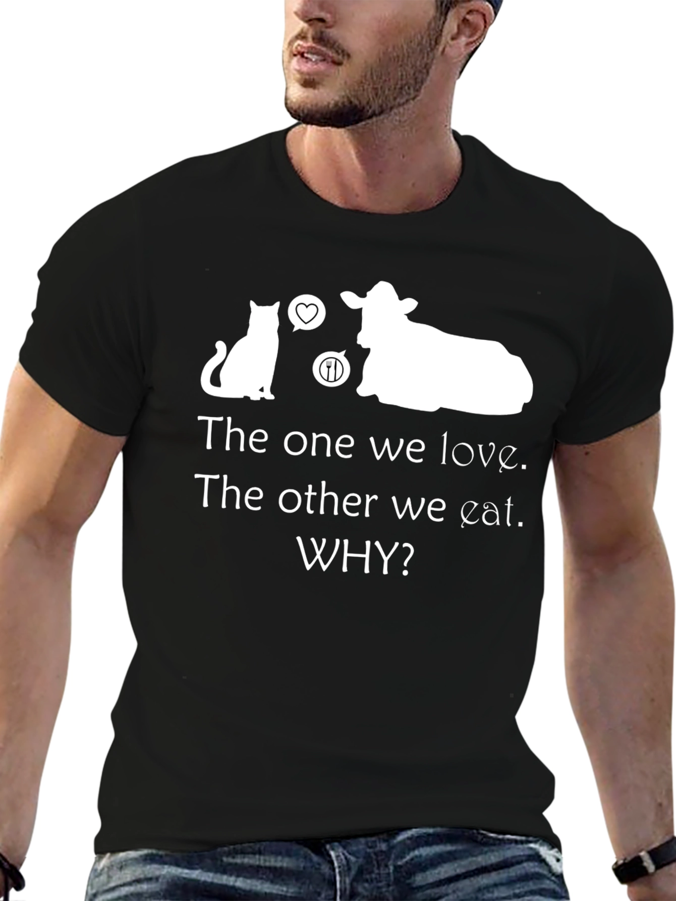 Vegan T-Shirt: Love Cats Not Cows