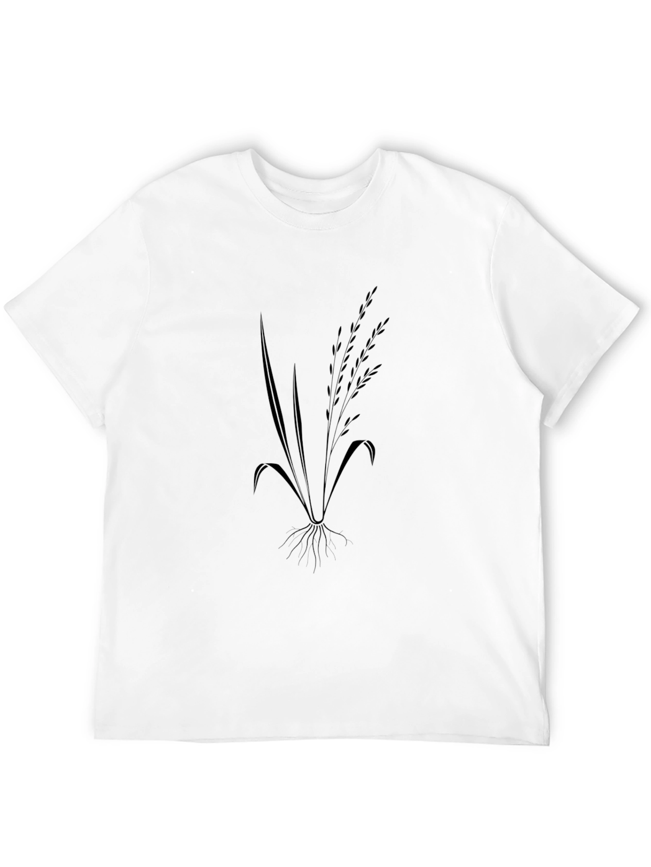 Black T-Shirt with Wheat Graphic