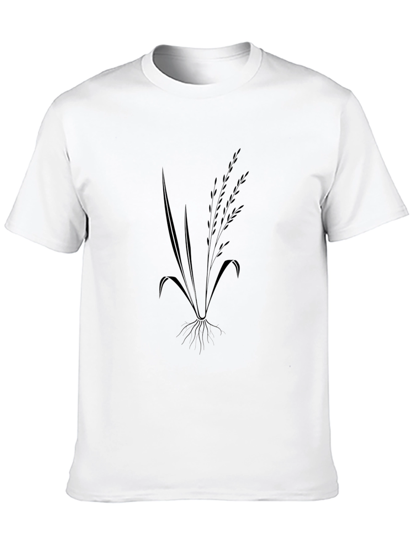 Black T-Shirt with Wheat Graphic