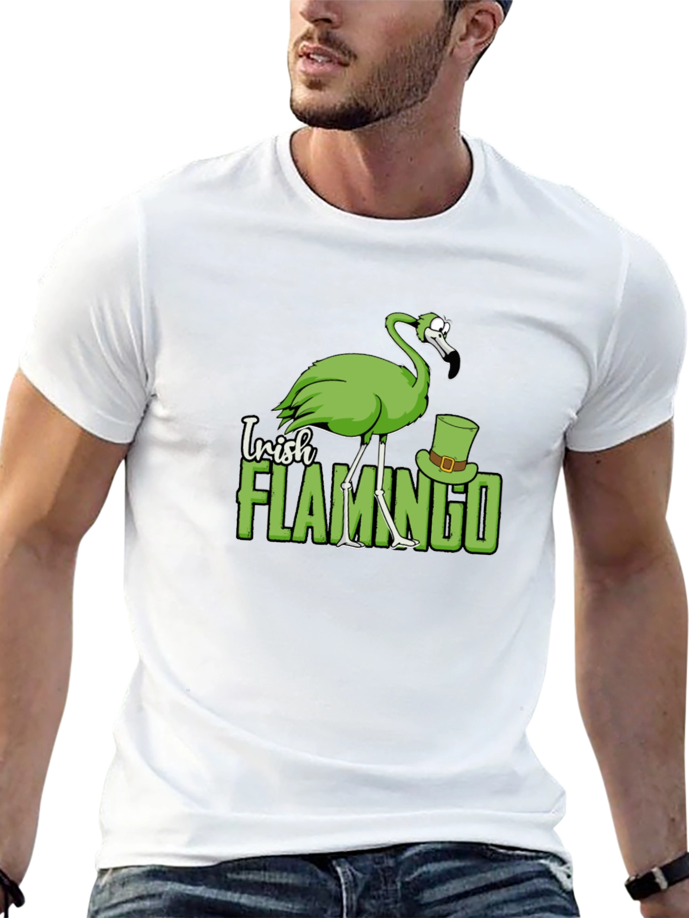 Irish Flamingo Graphic T-Shirt - St. Patricks Day