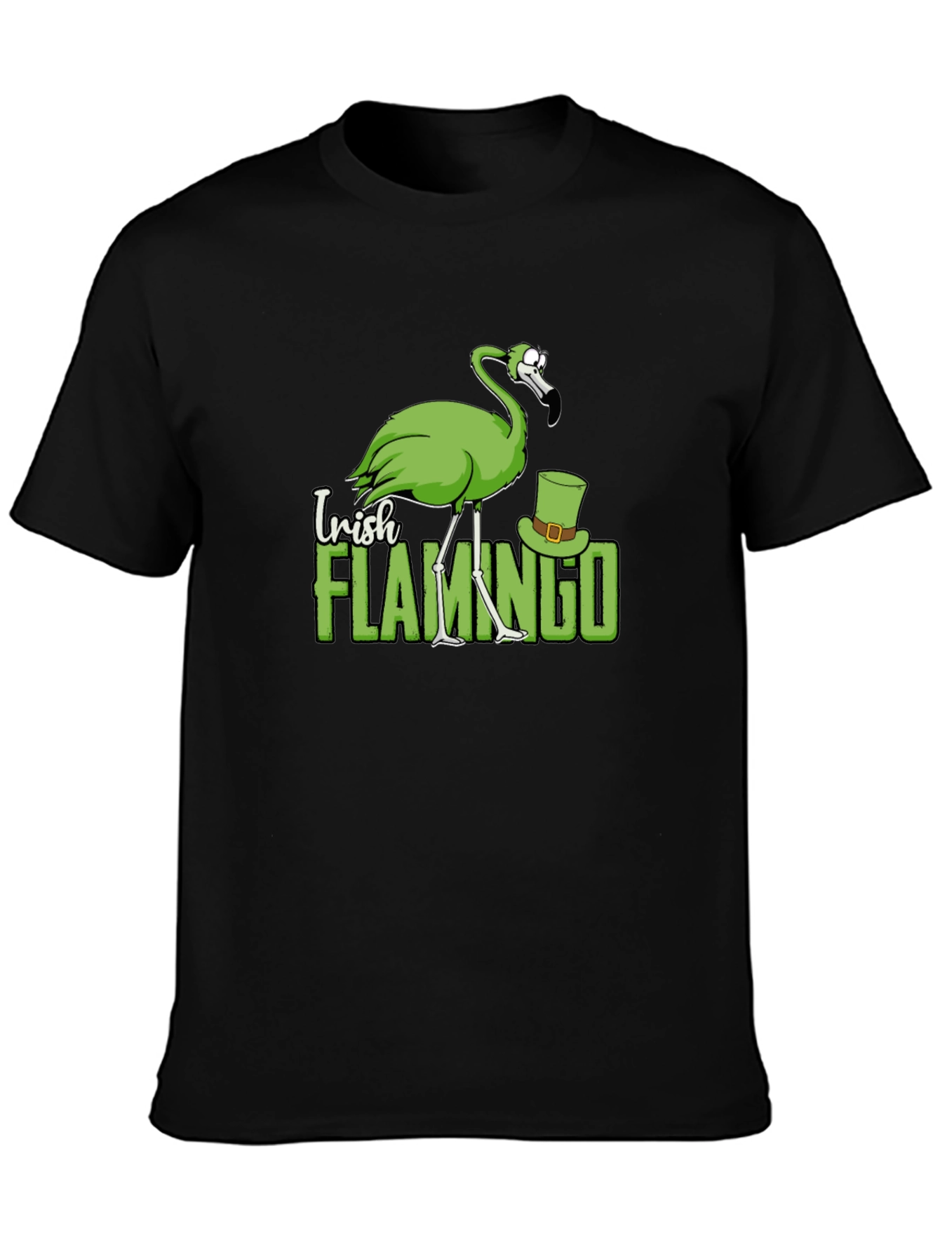 Irish Flamingo Graphic T-Shirt - St. Patricks Day