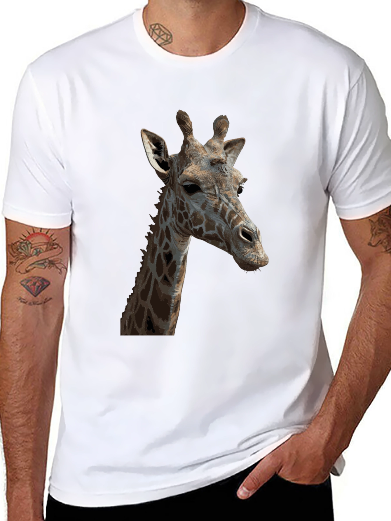 Giraffe Graphic T-Shirt - Stylish Animal Print Tee