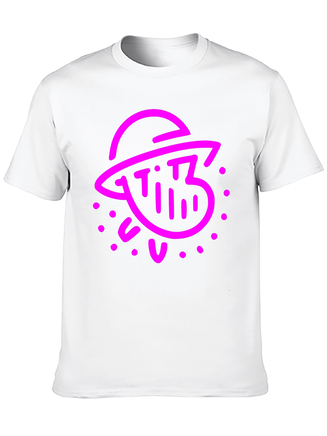 Retro Pink Alien Graphic Black T-Shirt