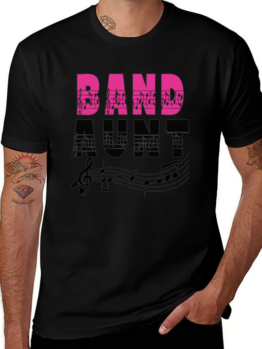 Band Aunt Music Notes Graphic T-Shirt