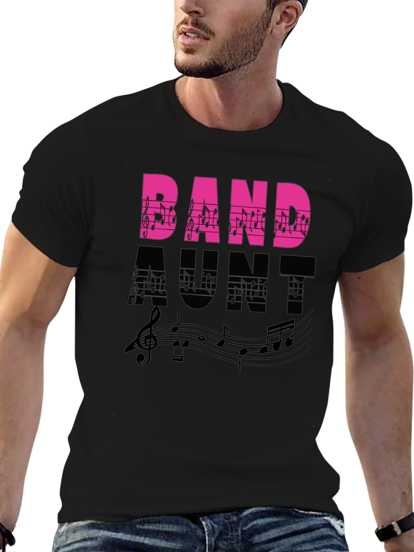 Band Aunt Music Notes Graphic T-Shirt