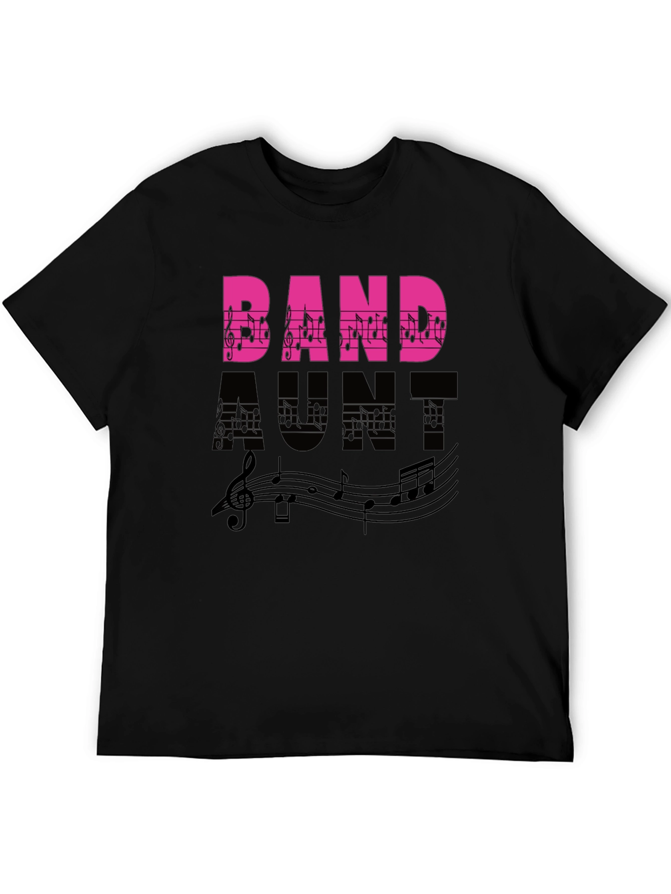 Band Aunt Music Notes Graphic T-Shirt