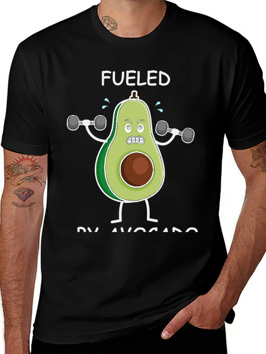 Fueled By Avocado T-Shirt Funny Gym Workout Tee